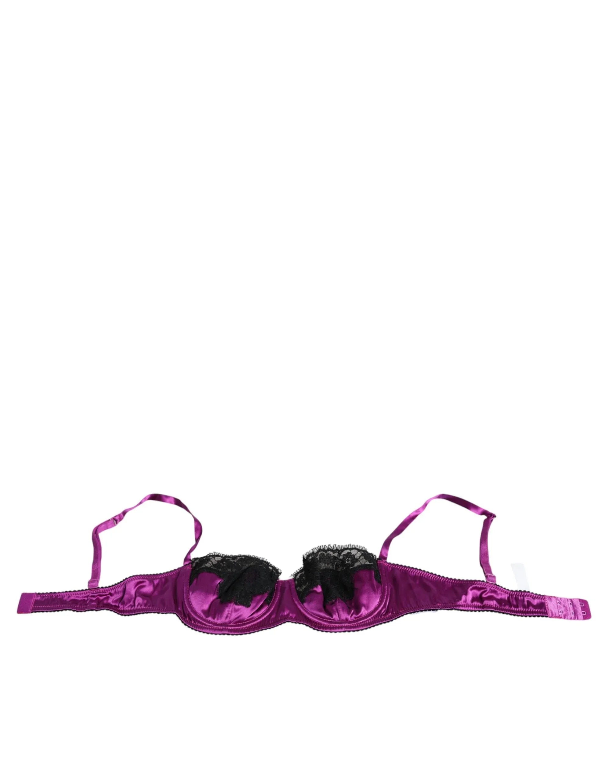 Dolce & Gabbana Purple Silk Underwired Balconette Bra Underwear - Zeiniez