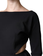 Dolce & Gabbana Black Viscose Cut Out A-line Long Sleeves Mini Dress - Zeiniez