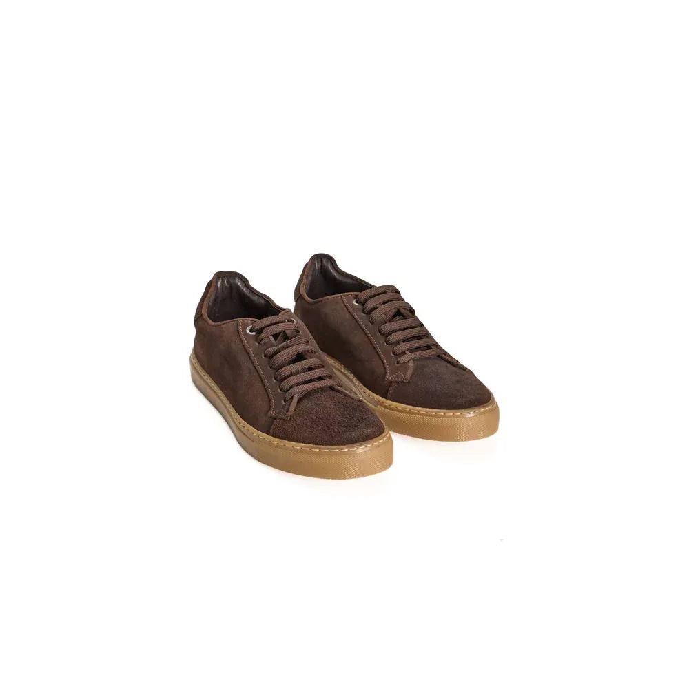Roberto Pepe Luxury Brown Calfskin Men Sneaker - Zeiniez