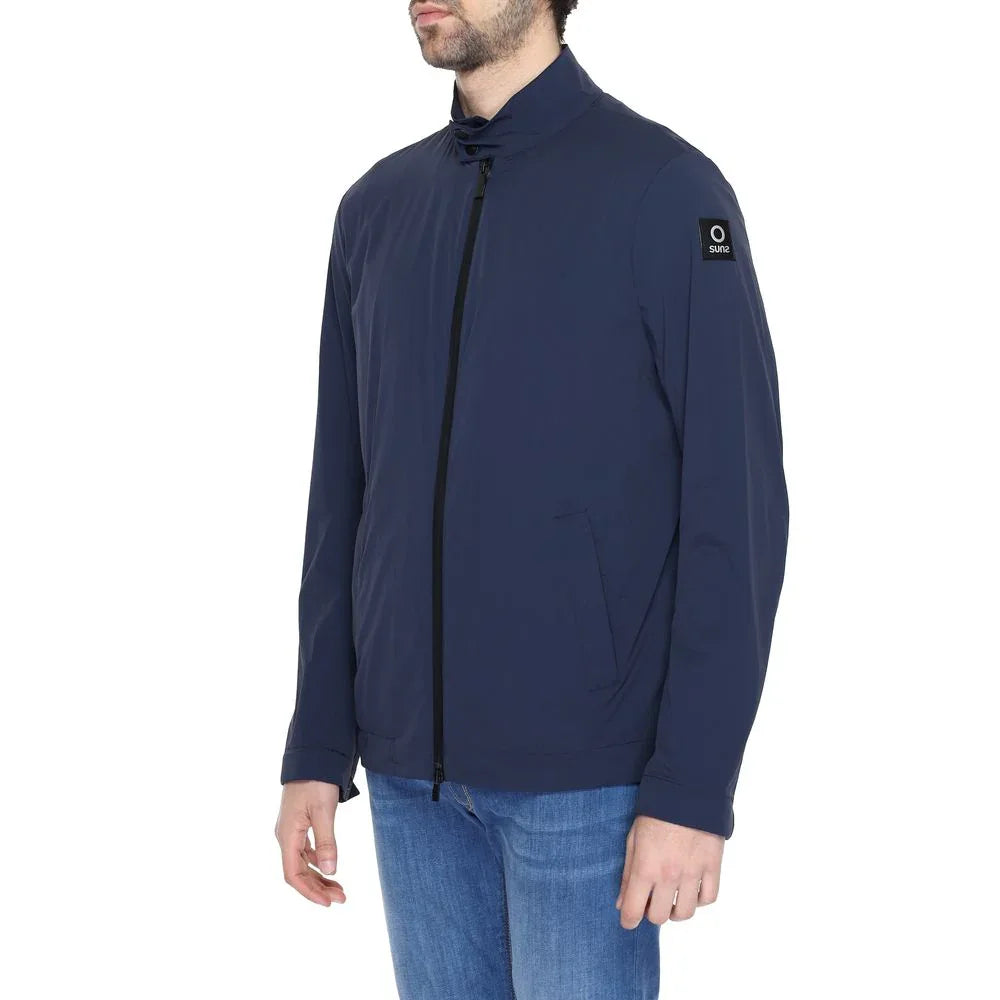 Suns Blue Nylon Full-Length Jacket - Zeiniez