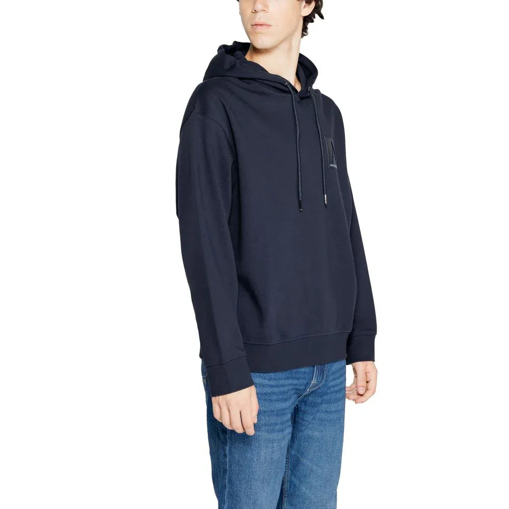 Armani Exchange Blue Cotton Hoodie - Zeiniez