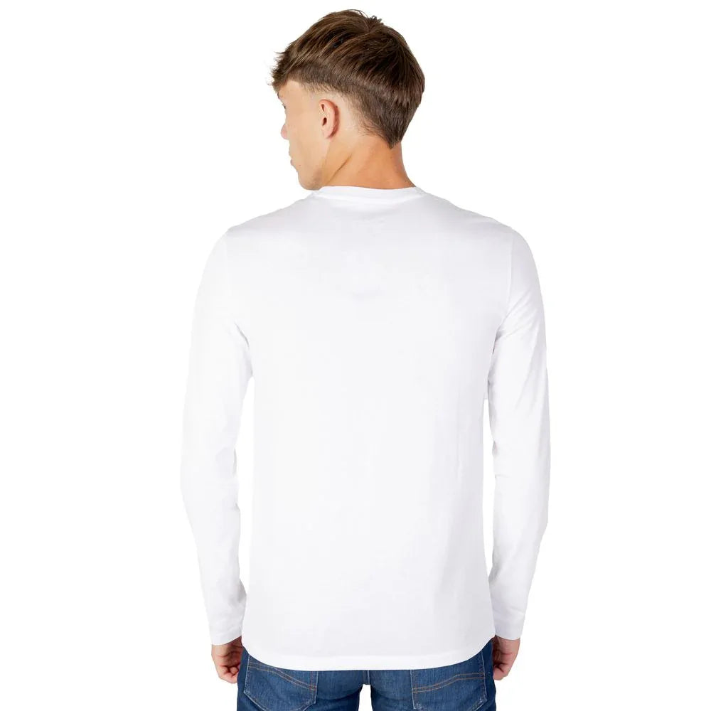 Armani Exchange White Cotton Long Sleeve T-Shirt - Zeiniez
