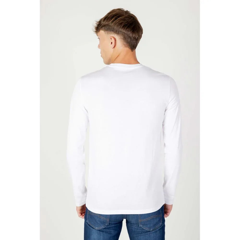 Armani Exchange White Cotton Long Sleeve T-Shirt - Zeiniez