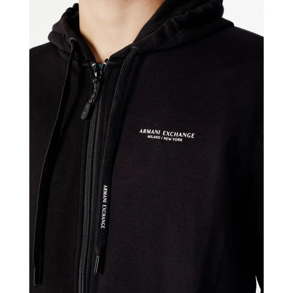 Armani Exchange Black Cotton Hoodie - Zeiniez