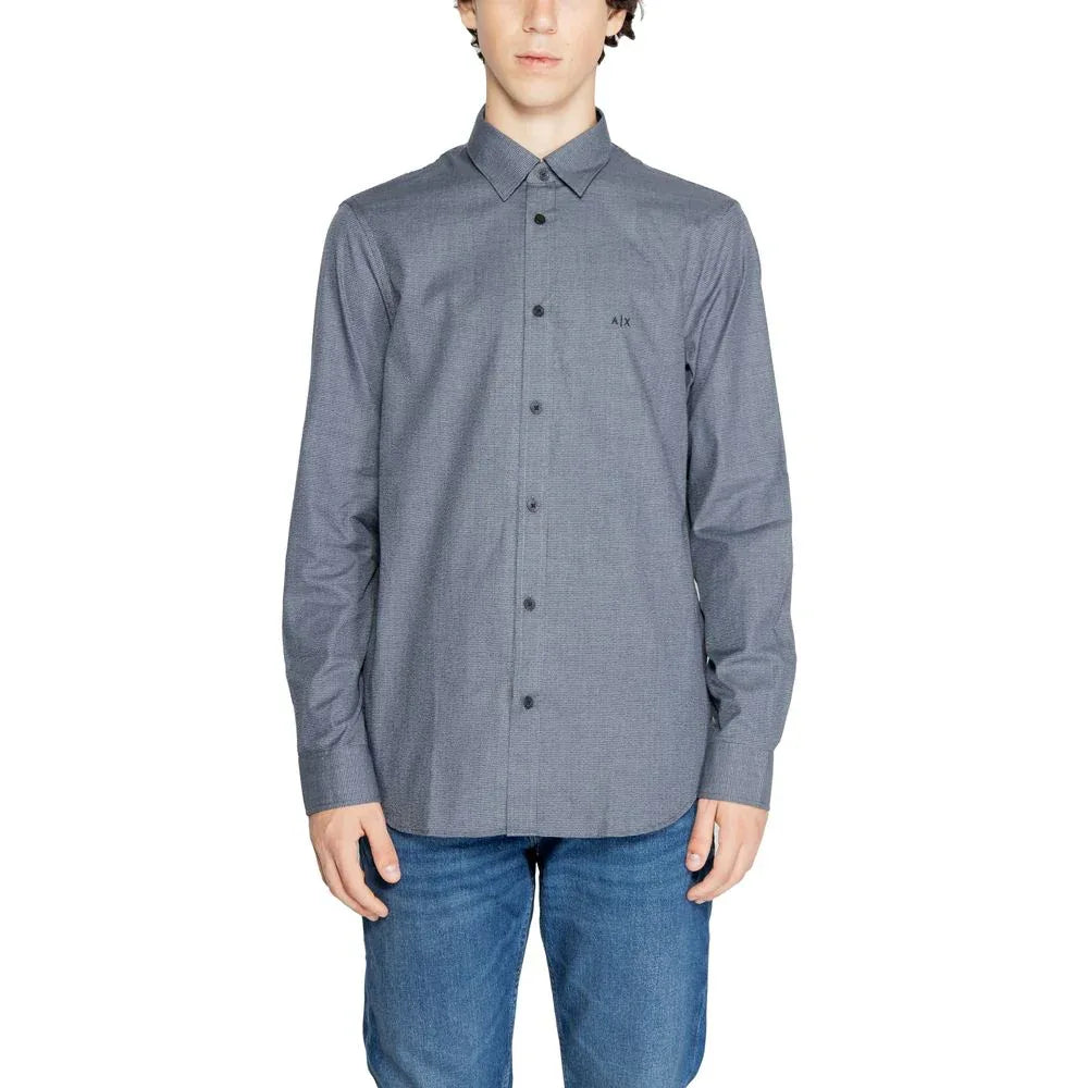 Armani Exchange Blue Cotton Dress Shirt - Zeiniez