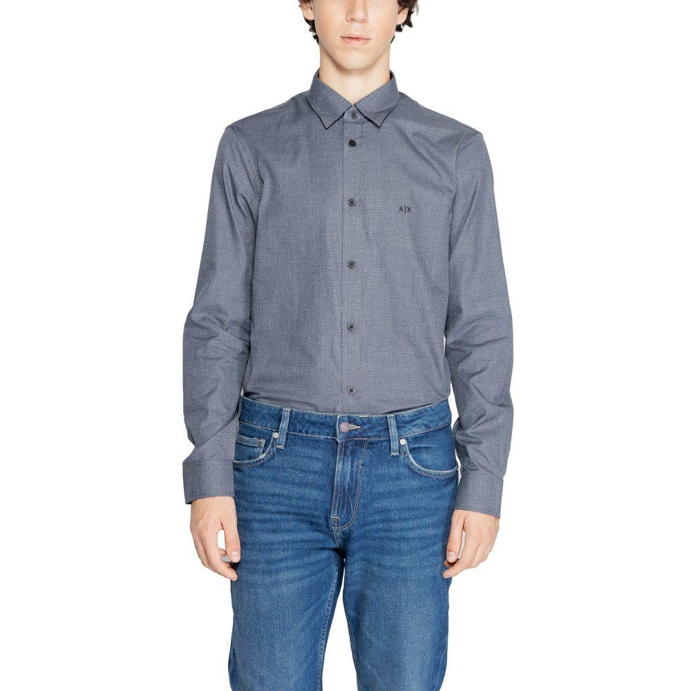 Armani Exchange Blue Cotton Dress Shirt - Zeiniez