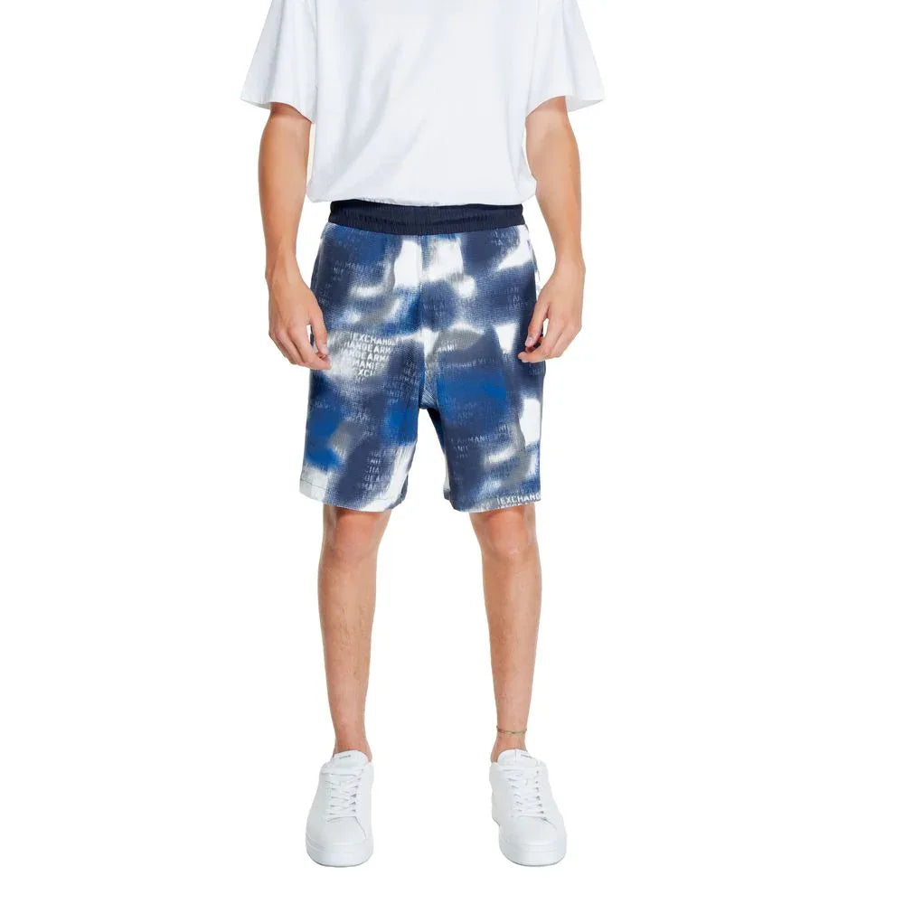 Armani Exchange Blue Cotton Bermuda Shorts - Zeiniez