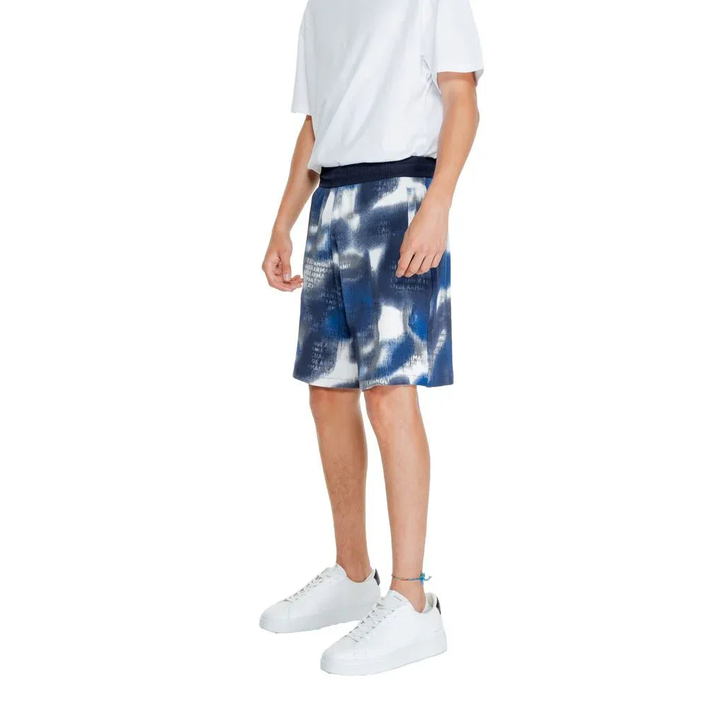 Armani Exchange Blue Cotton Bermuda Shorts - Zeiniez