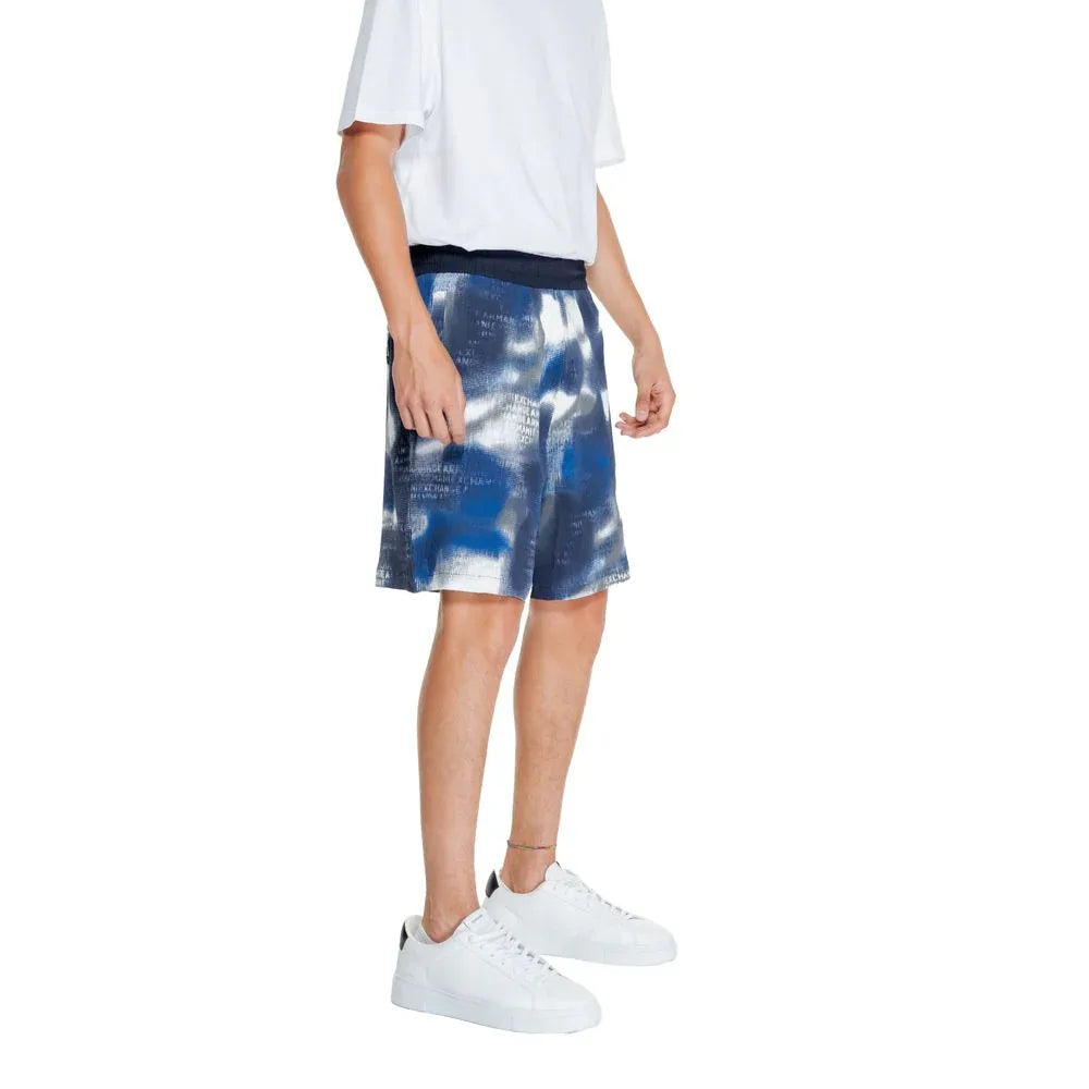 Armani Exchange Blue Cotton Bermuda Shorts - Zeiniez