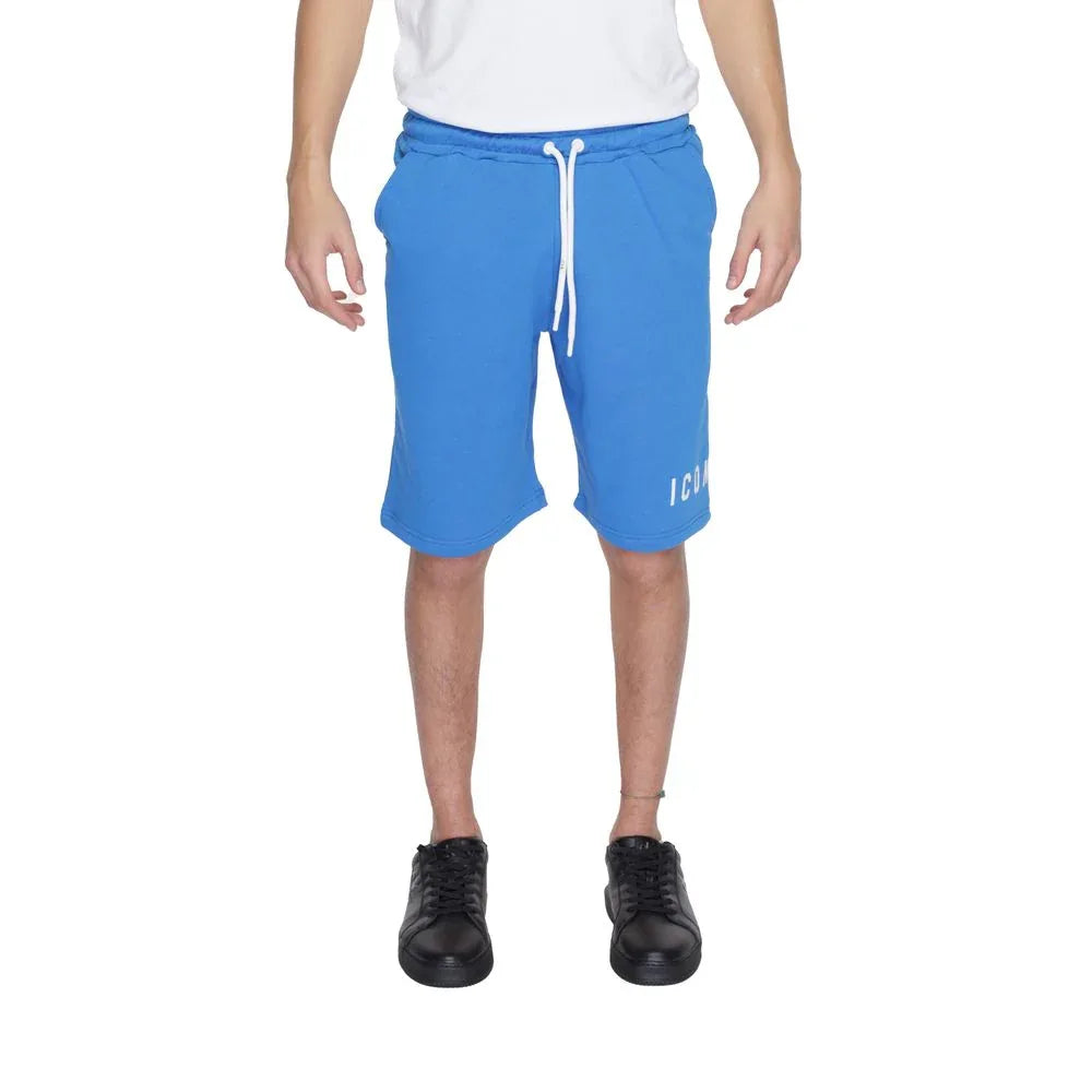 Icon Blue Cotton Bermuda Shorts - Zeiniez