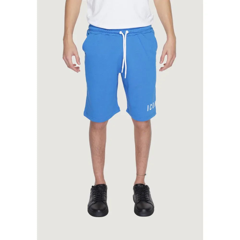 Icon Blue Cotton Bermuda Shorts - Zeiniez