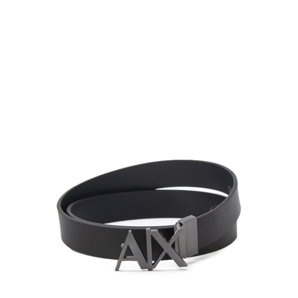 Armani Exchange Black Leather Regular Belt Armani Exchange