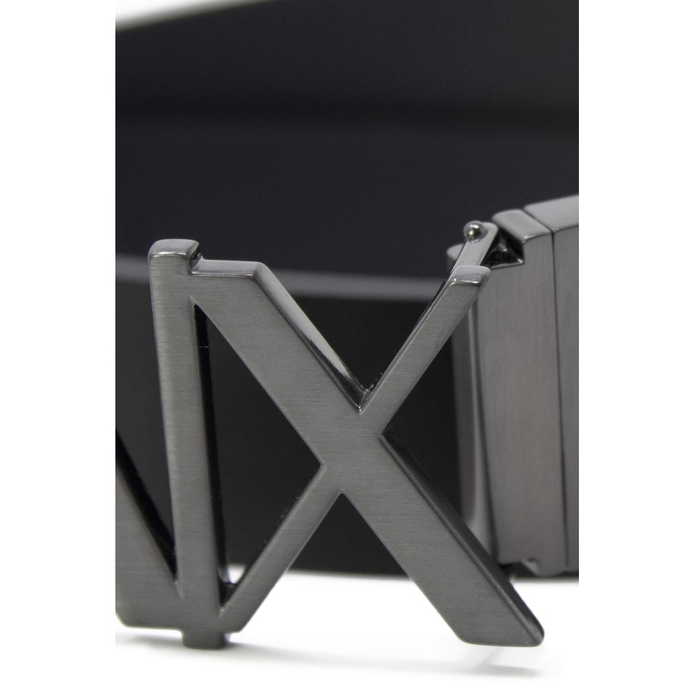 Armani Exchange Black Leather Regular Belt Armani Exchange