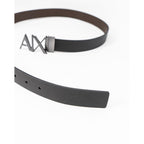 Armani Exchange Black Leather Regular Belt - Zeiniez