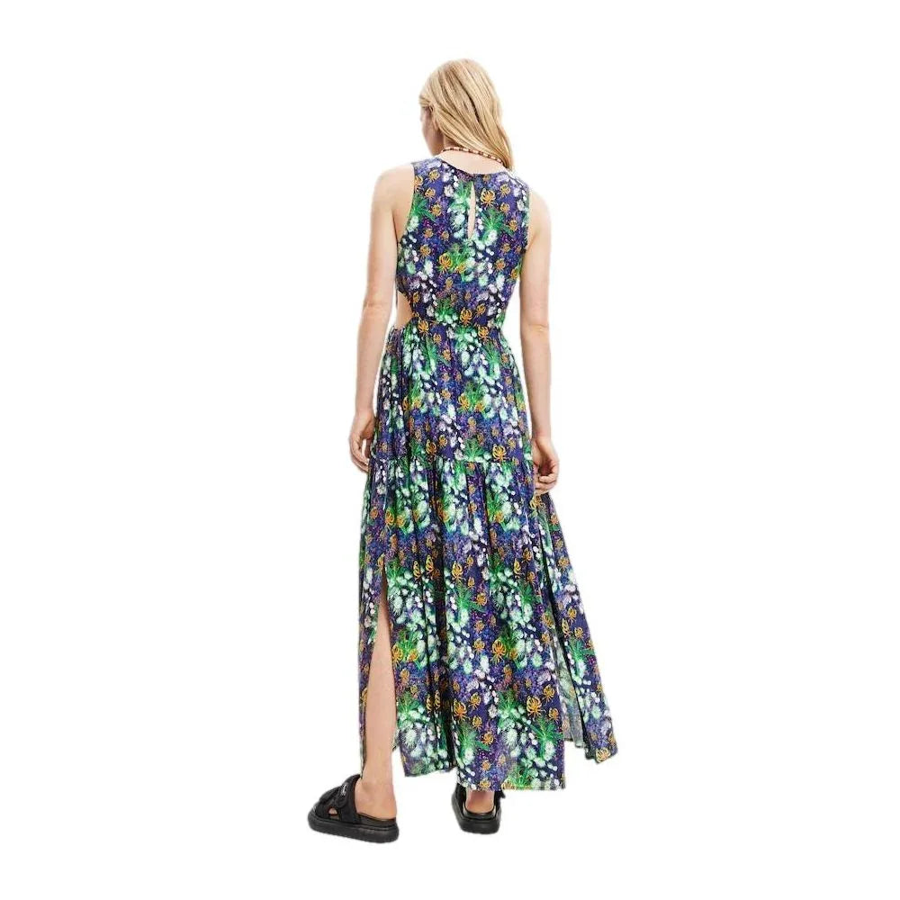 Desigual Blue Viscose Long Dress - Zeiniez