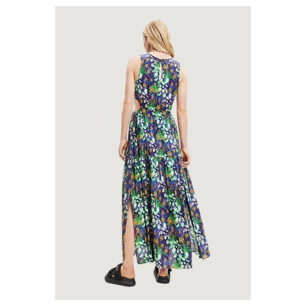 Desigual Blue Viscose Long Dress - Zeiniez