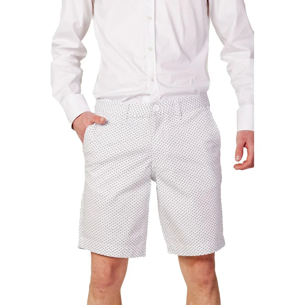 Armani Exchange White Cotton Bermuda Shorts - Zeiniez