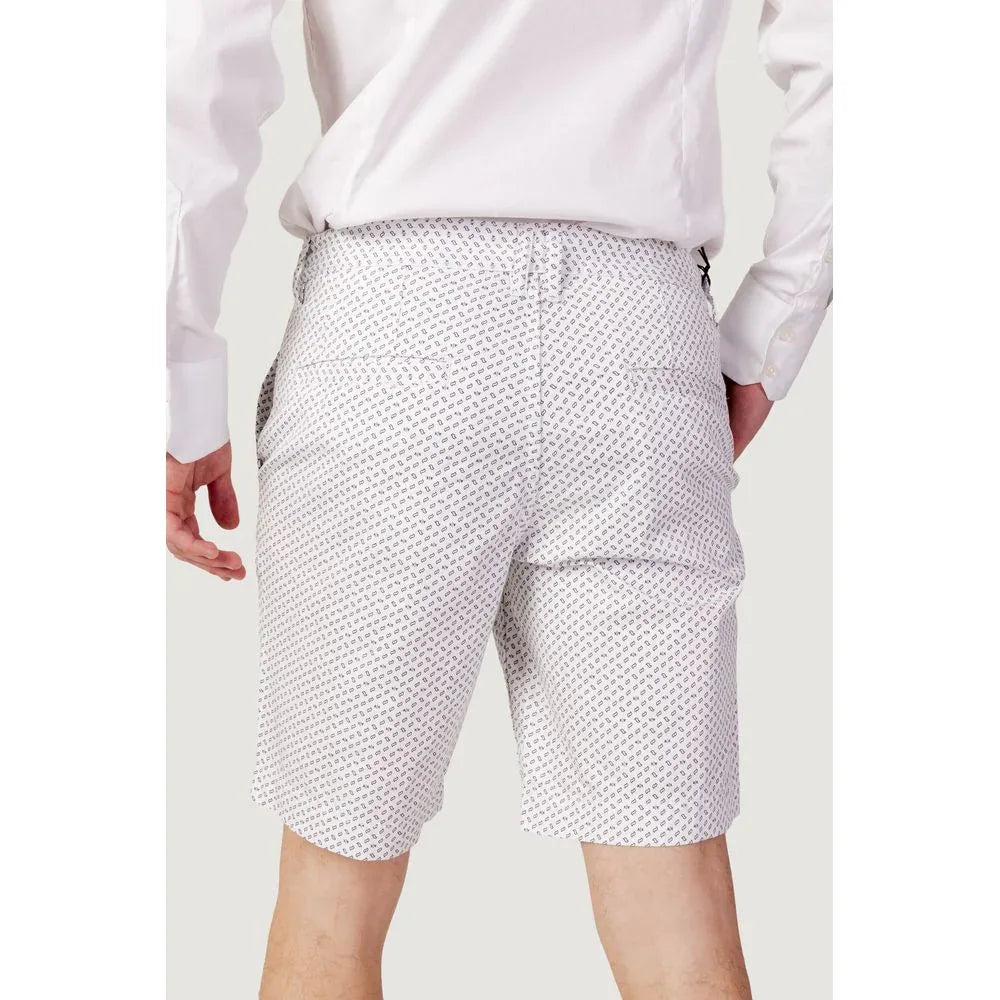 Armani Exchange White Cotton Bermuda Shorts - Zeiniez