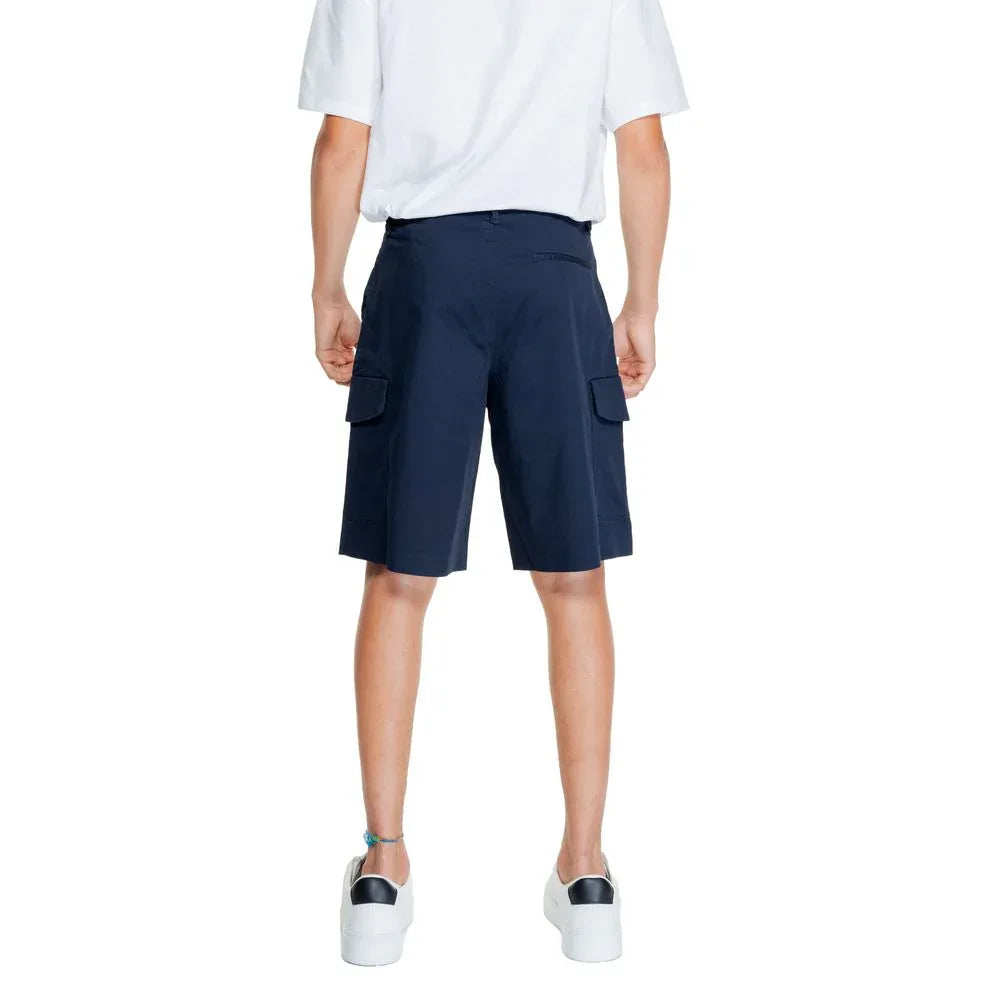 Armani Exchange Blue Cotton Bermuda Shorts - Zeiniez
