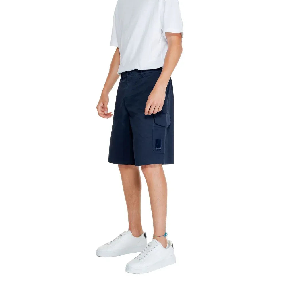 Armani Exchange Blue Cotton Bermuda Shorts - Zeiniez