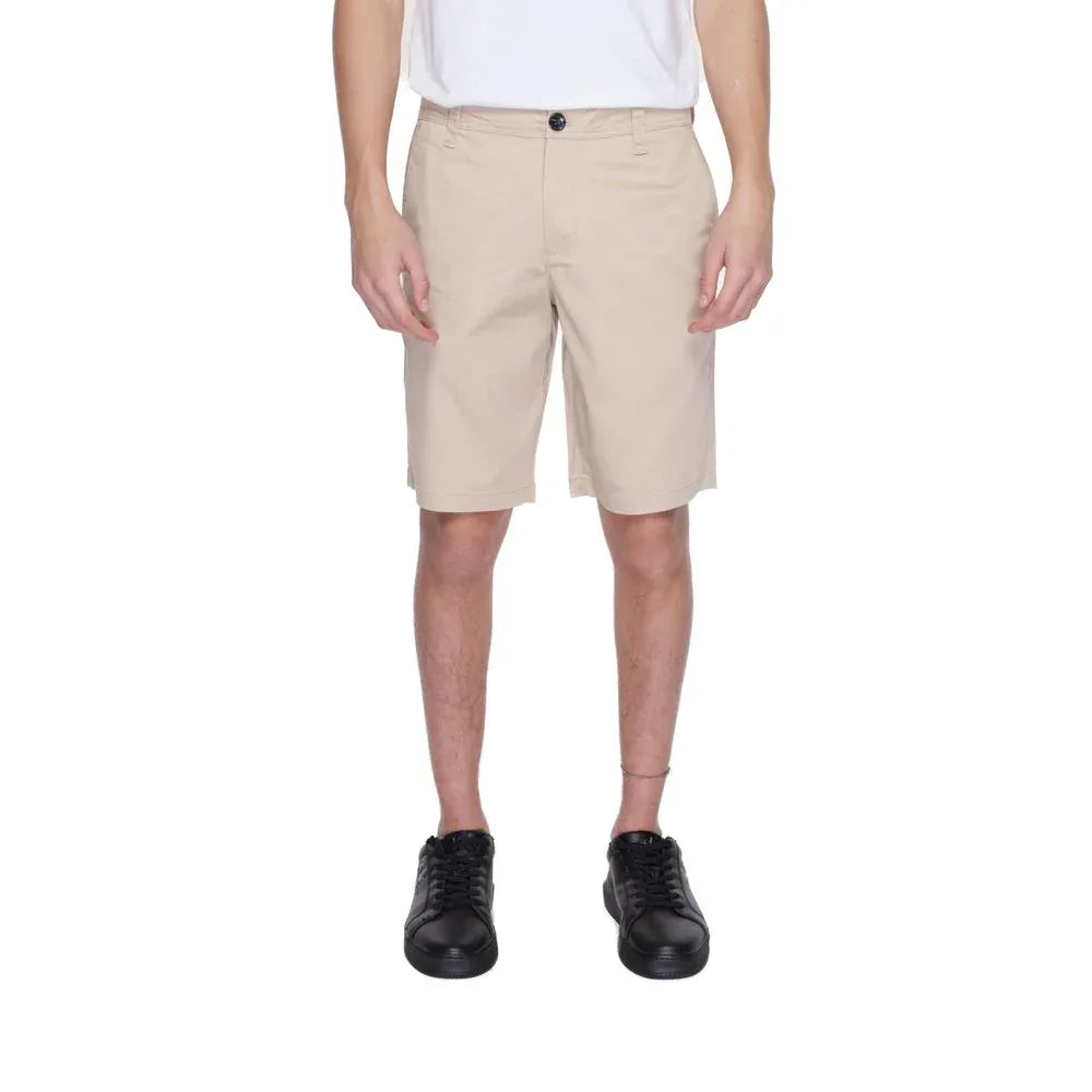 Armani Exchange Beige Cotton Bermuda Shorts - Zeiniez