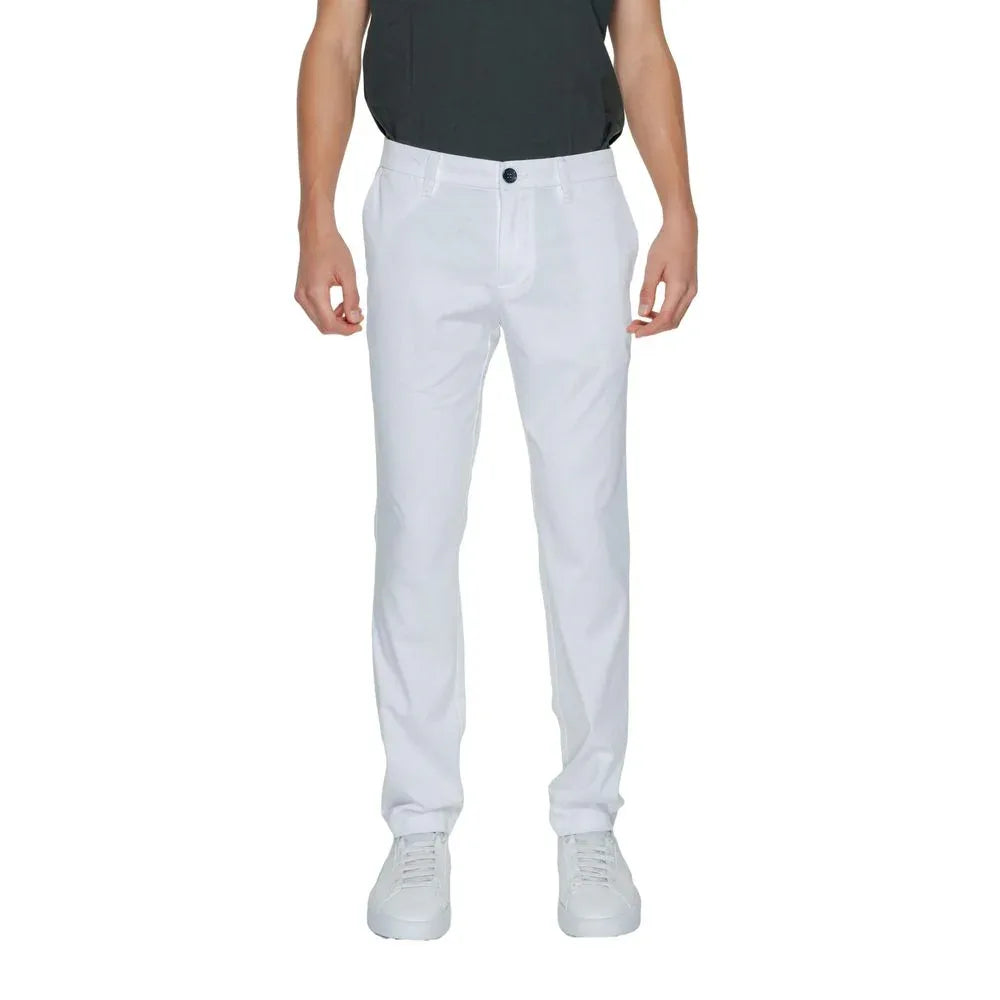 Armani Exchange White Cotton Casual Pants - Zeiniez