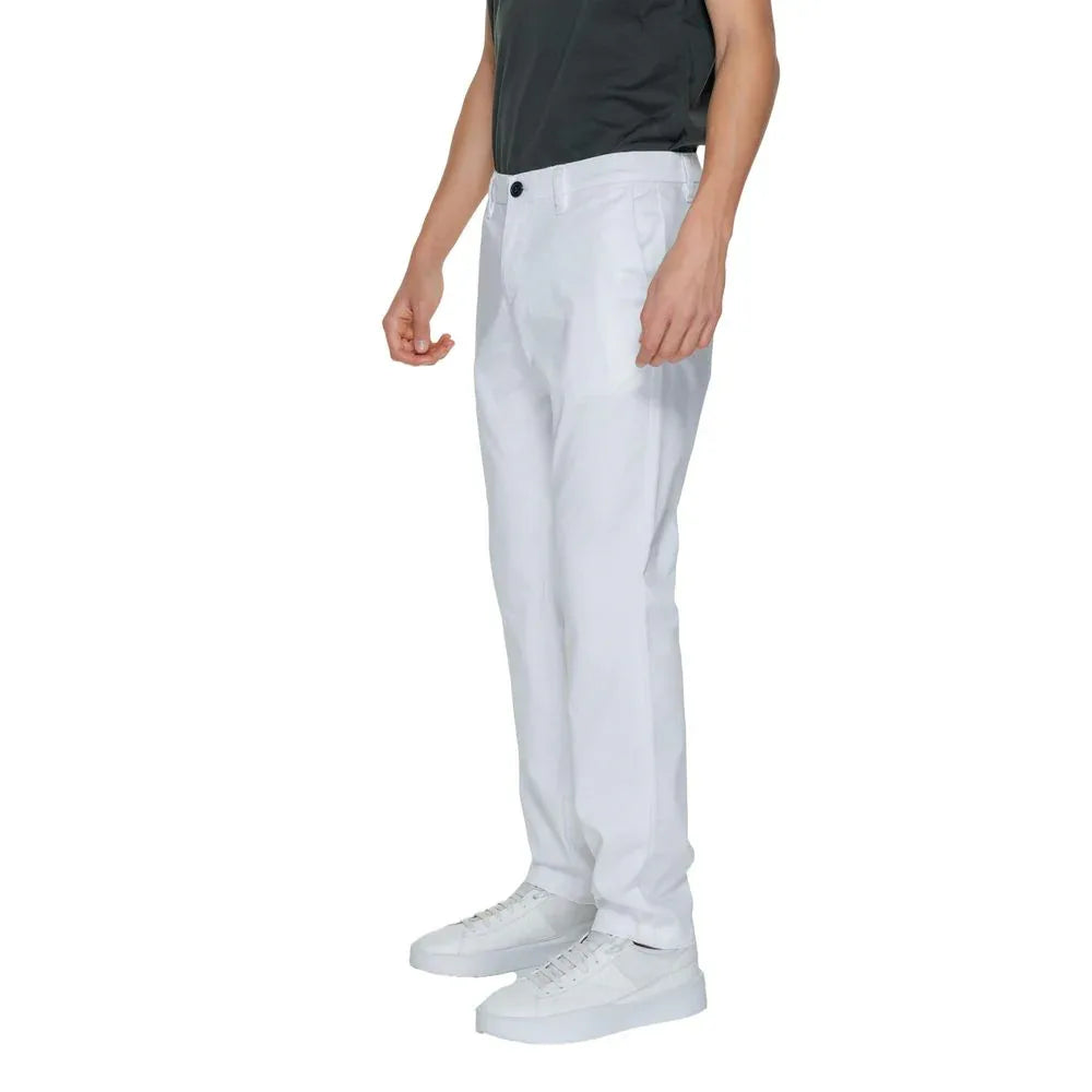 Armani Exchange White Cotton Casual Pants - Zeiniez