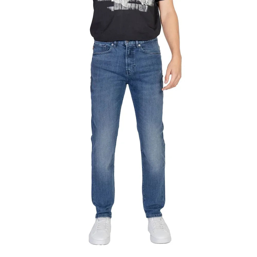 Hugo Boss Blue Cotton Relaxed Fit Jeans - Zeiniez