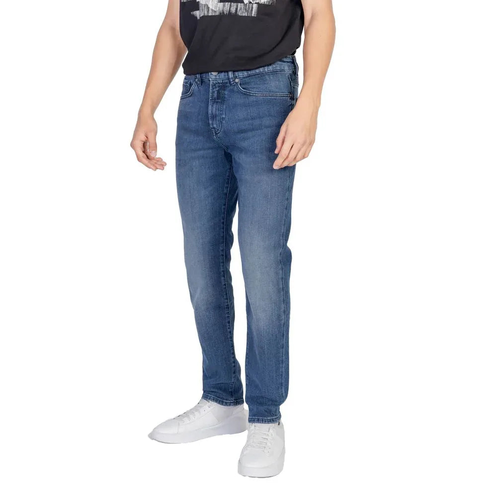 Hugo Boss Blue Cotton Relaxed Fit Jeans - Zeiniez