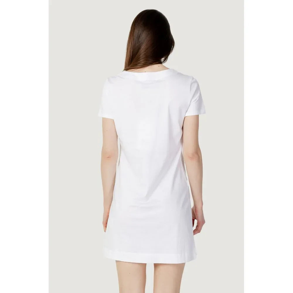 Love Moschino White Cotton Short Dress - Zeiniez