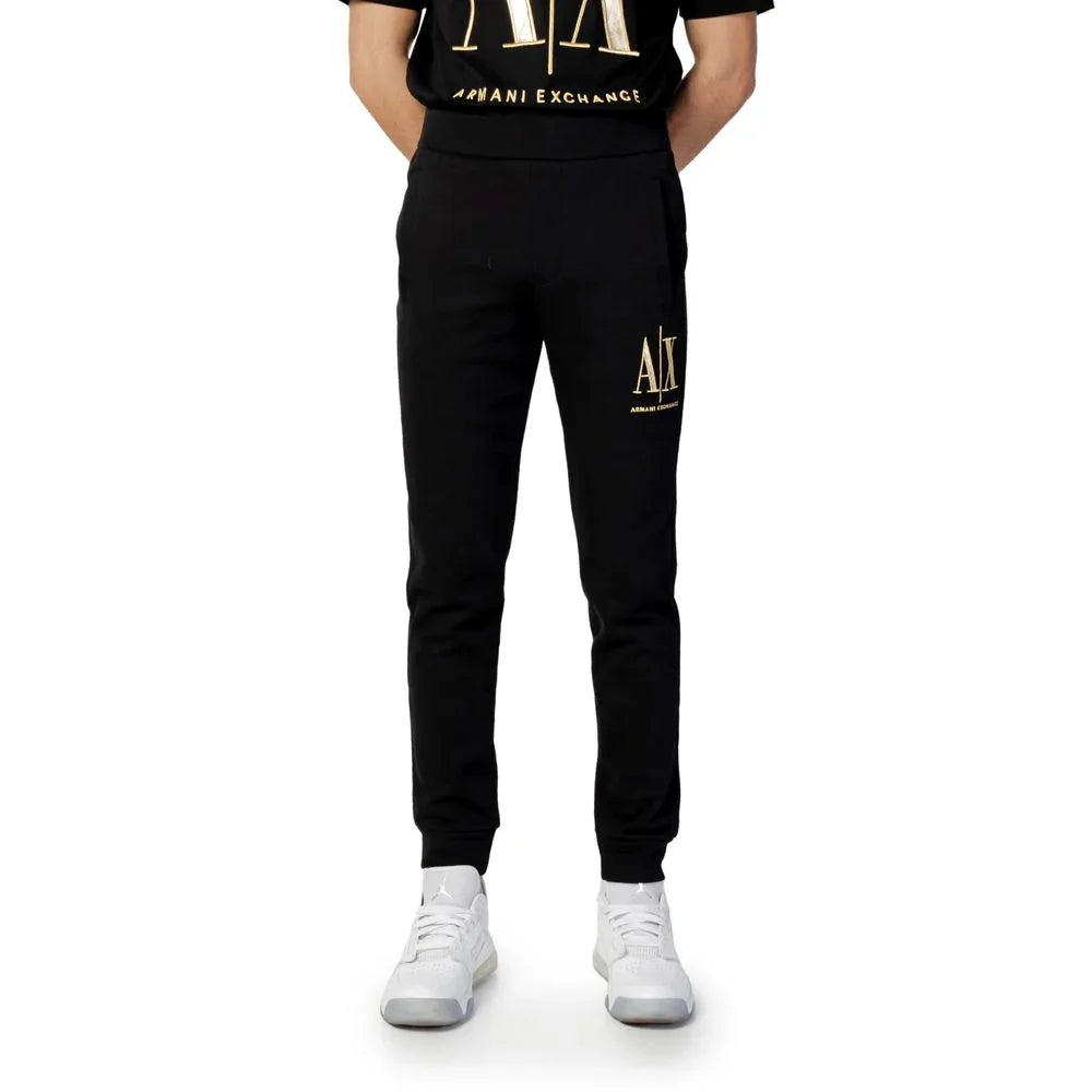 Armani Exchange Black Cotton Joggers (Workout Pants) - Zeiniez