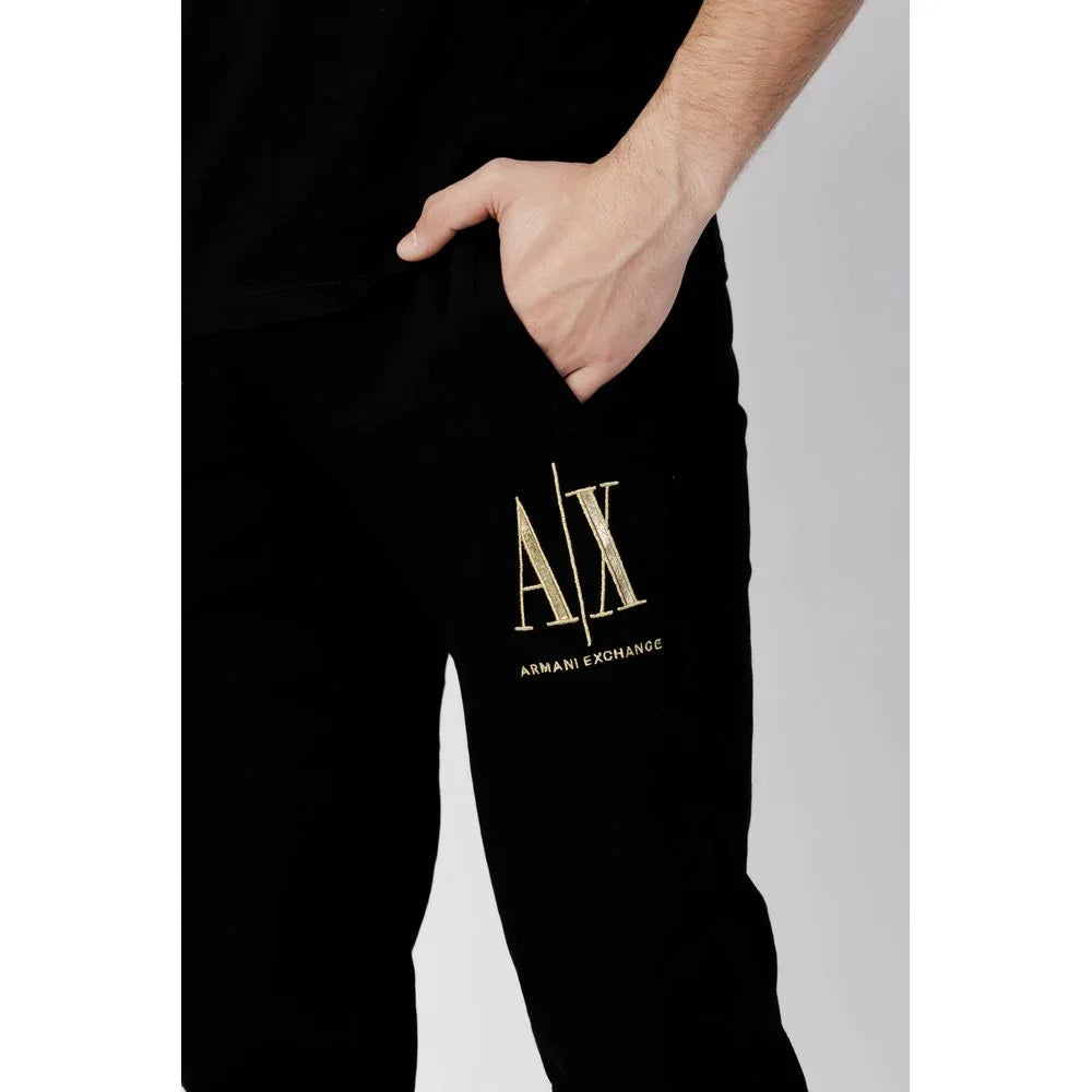 Armani Exchange Black Cotton Joggers (Workout Pants) - Zeiniez