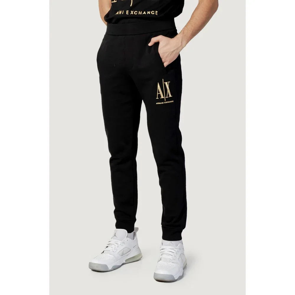 Armani Exchange Black Cotton Joggers (Workout Pants) - Zeiniez