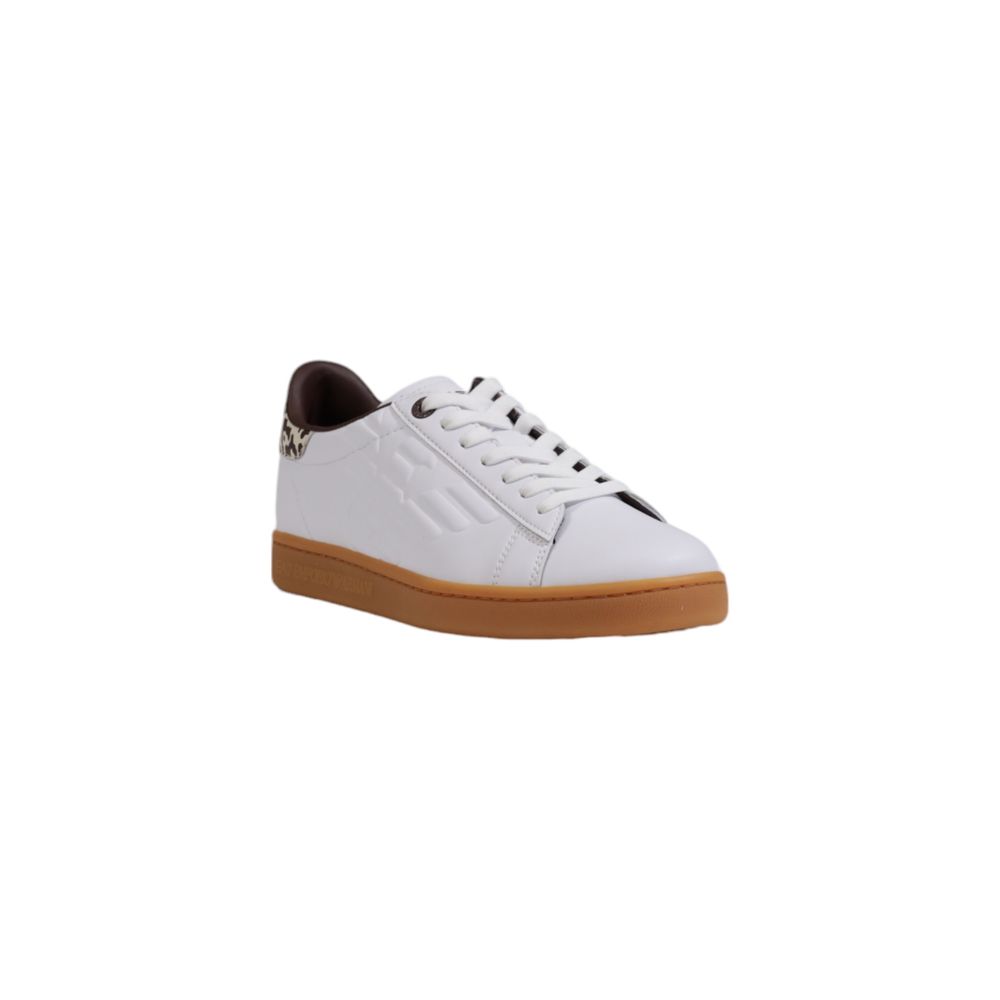 EA7 Emporio Armani Beige Leather Low Top Sneakers - Zeiniez