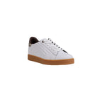 EA7 Emporio Armani Beige Leather Low Top Sneakers - Zeiniez