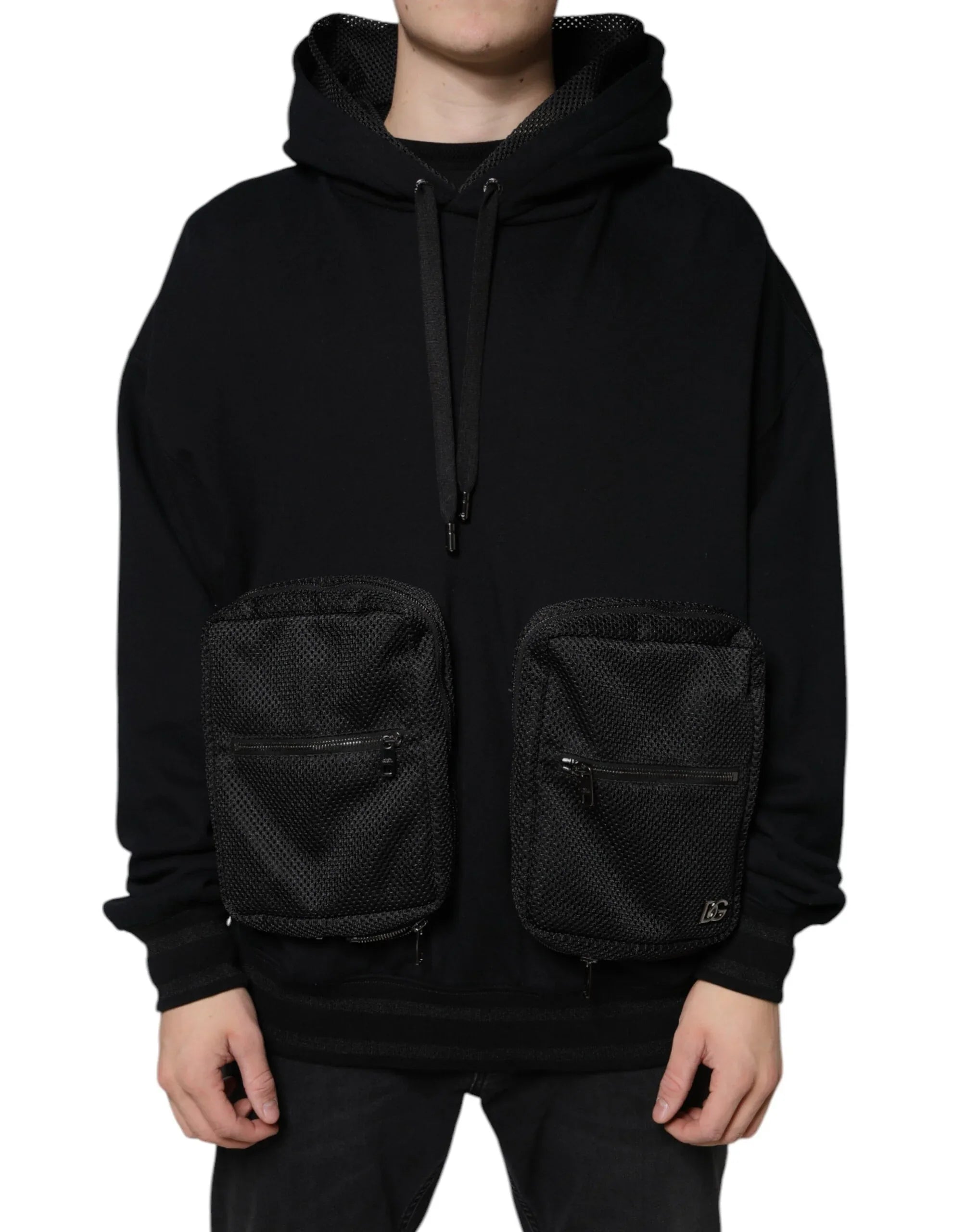 Dolce & Gabbana Black Hooded Pullover Men Sweatshirt Sweater - Zeiniez