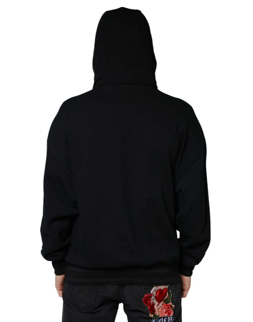 Dolce & Gabbana Black Hooded Pullover Men Sweatshirt Sweater - Zeiniez