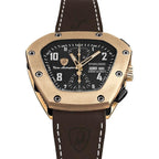 Lamborghini Black Leather Dress Watch