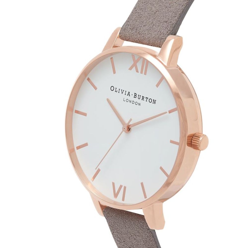 Olivia Burton Gray Artificial Leather Dress Watch