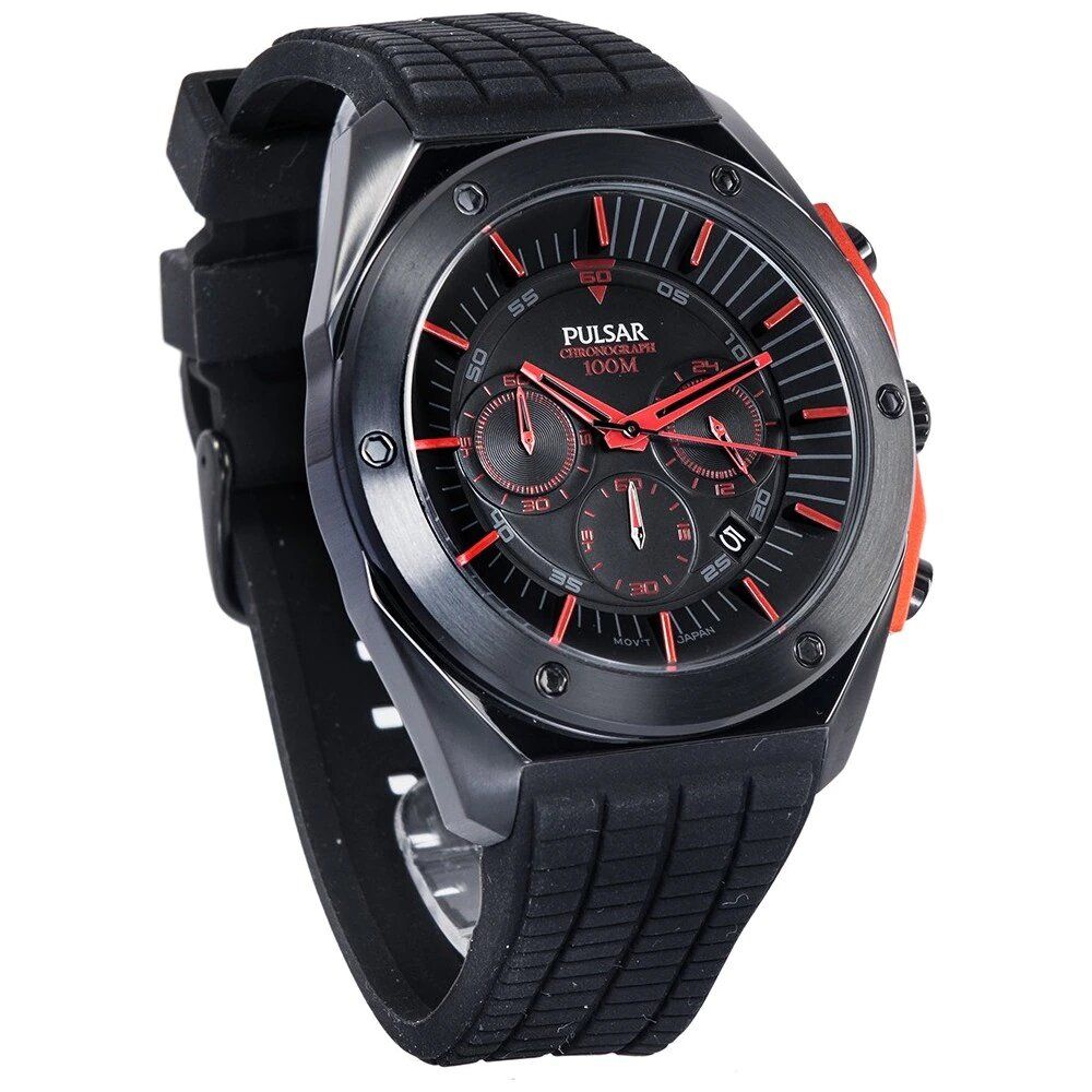 Pulsar Black Rubber Sport Watch