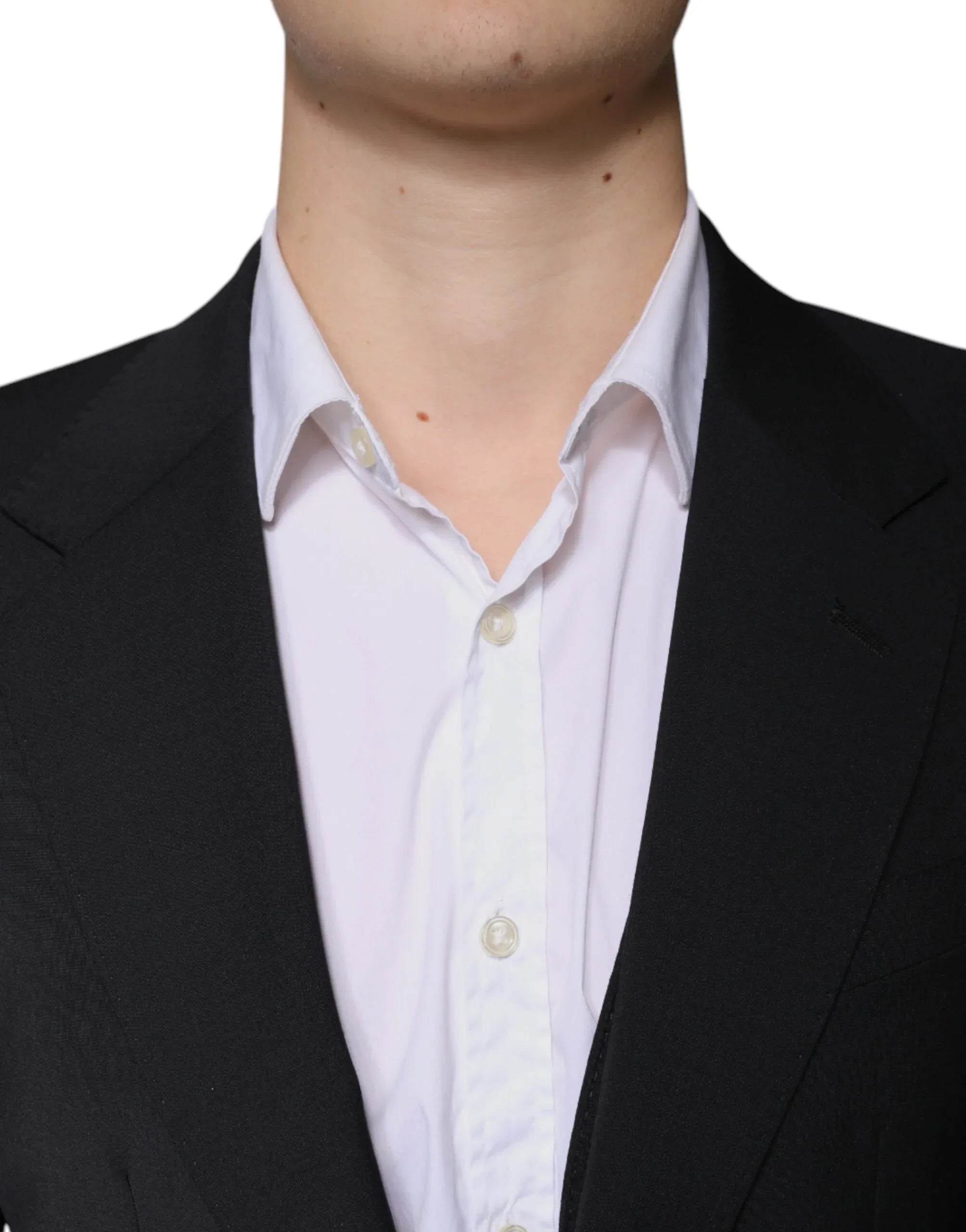 Dolce & Gabbana Black Wool 3 Piece Slim Fit Formal Men Suit - Zeiniez