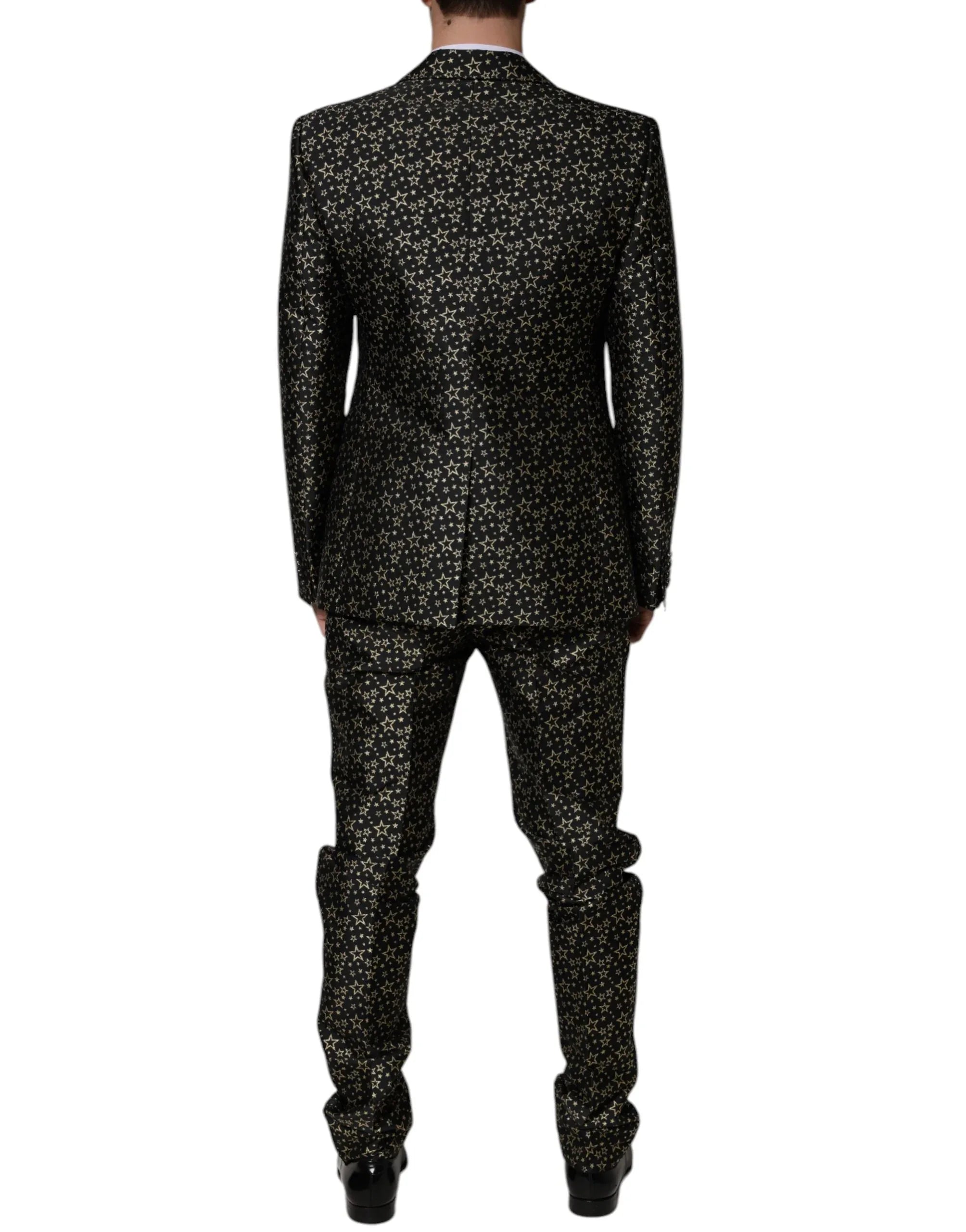 Dolce & Gabbana Black Stars Jacquard SICILIA 2 Piece Suit - Zeiniez