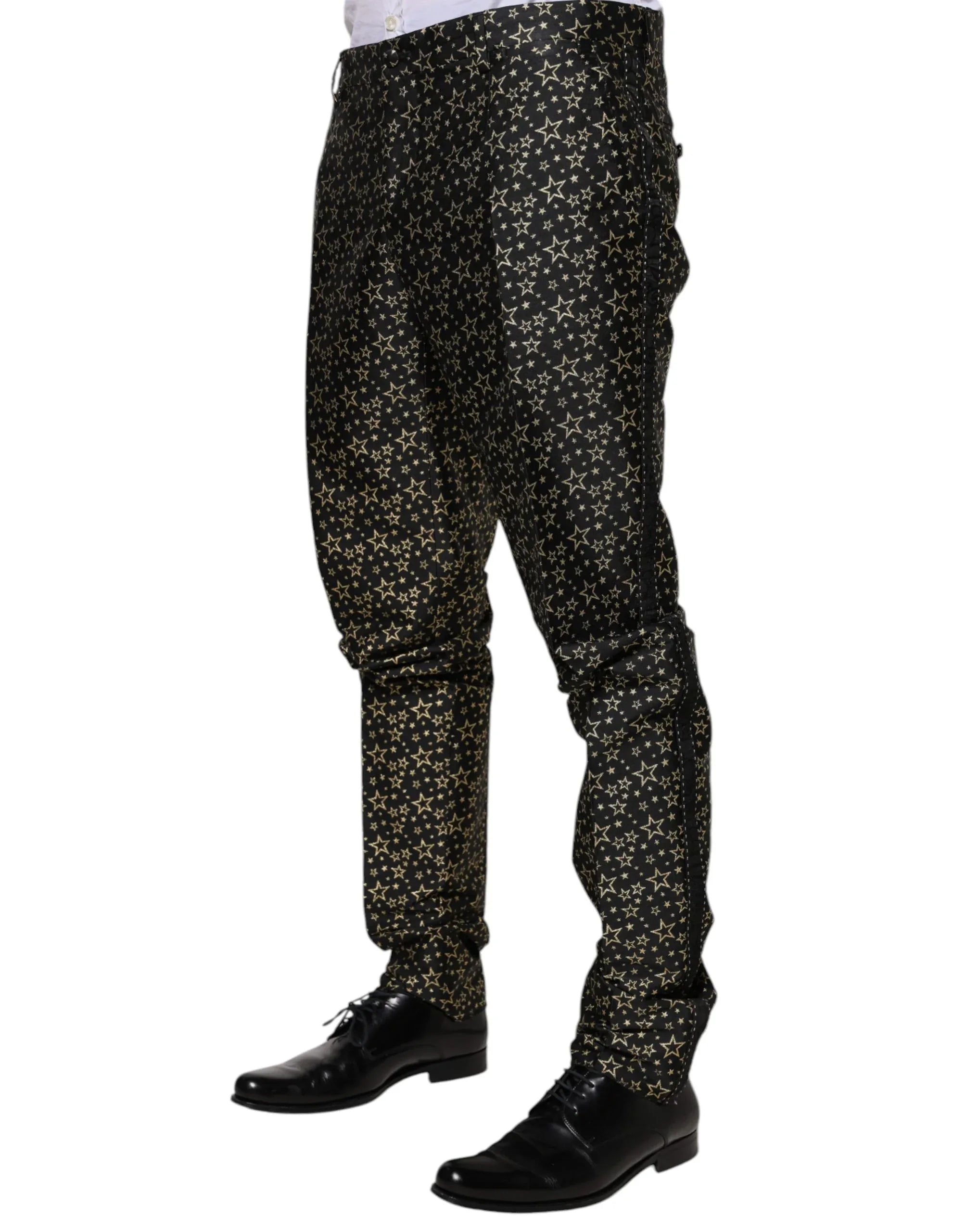 Dolce & Gabbana Black Stars Jacquard SICILIA 2 Piece Suit - Zeiniez
