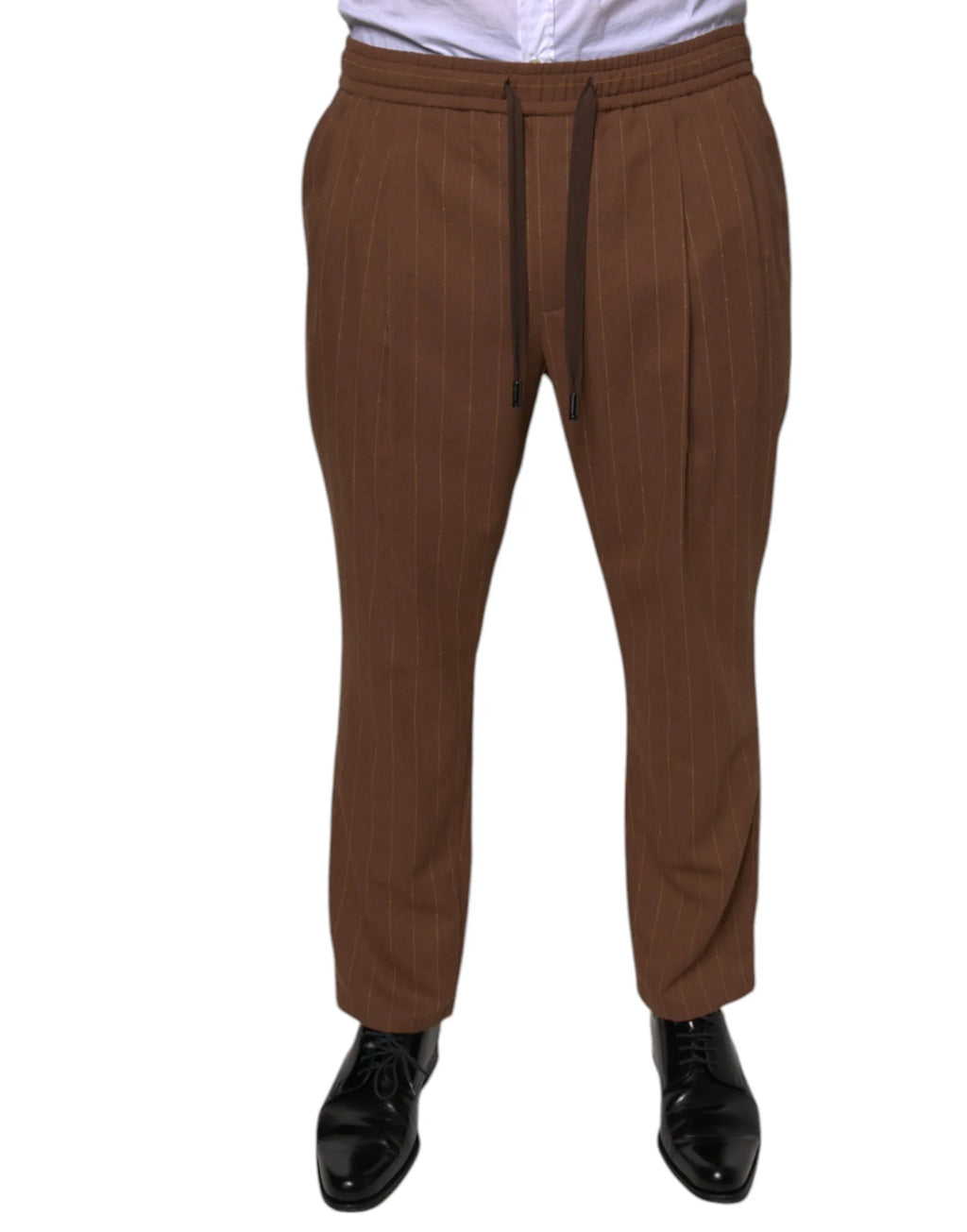 Dolce & Gabbana Brown Stripes Skinny Men Dress Pants - Zeiniez