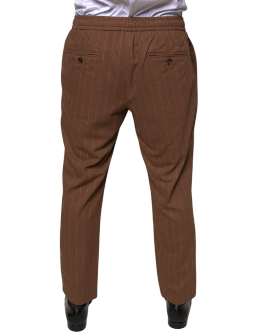 Dolce & Gabbana Brown Stripes Skinny Men Dress Pants - Zeiniez
