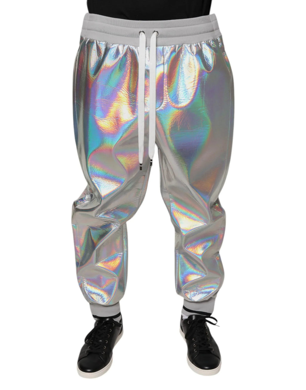 Dolce & Gabbana Silver Iridescent Men Jogger Sweatpants Pants - Zeiniez