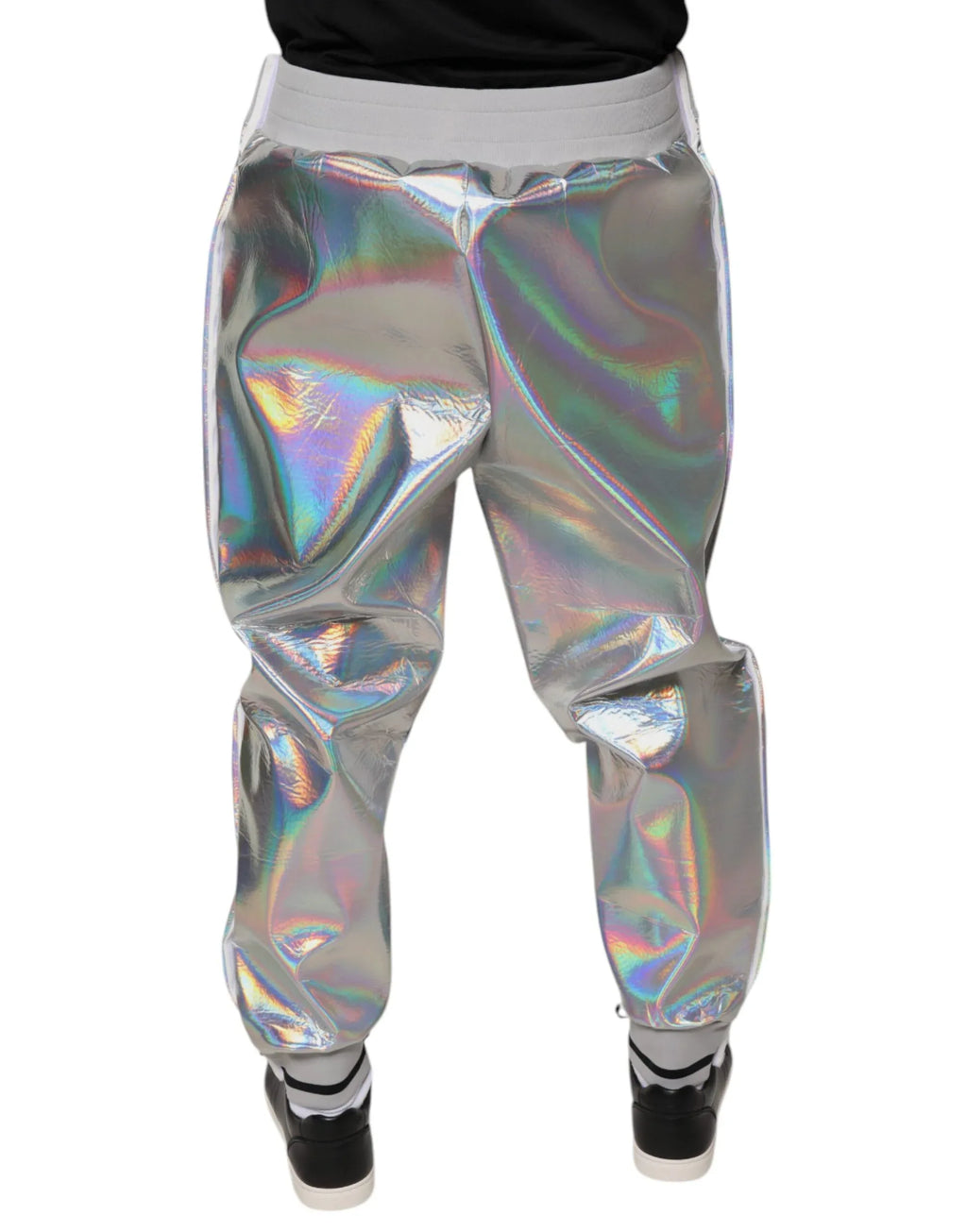 Dolce & Gabbana Silver Iridescent Men Jogger Sweatpants Pants - Zeiniez
