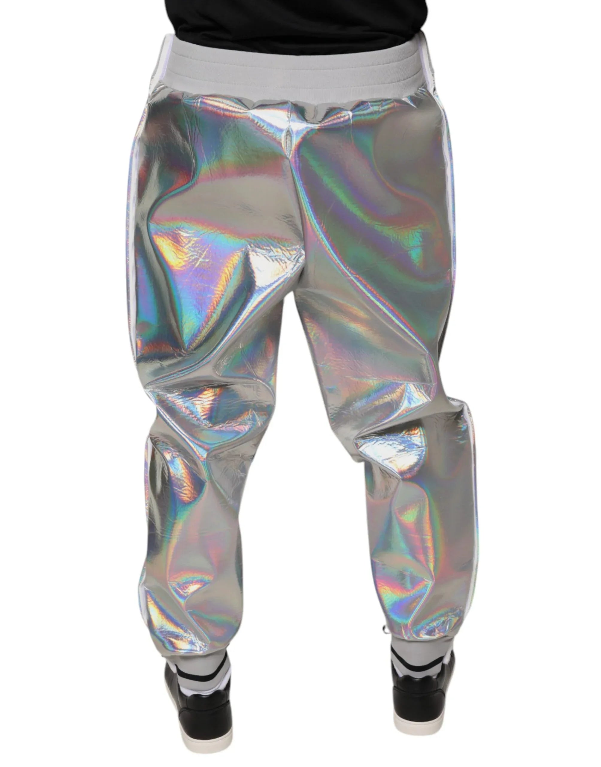 Dolce & Gabbana Silver Iridescent Men Jogger Sweatpants Pants - Zeiniez