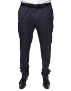 Dolce & Gabbana Blue Wool Skinny Formal Dress Pants - Zeiniez
