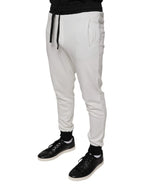Dolce & Gabbana White Cotton Slim Men Jogger Sweatpants Pants - Zeiniez
